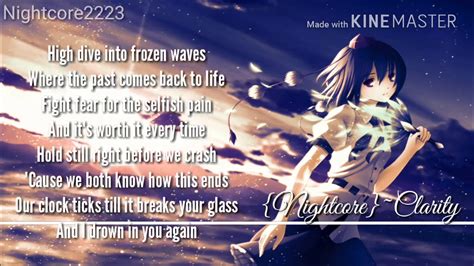 nightcore clarity lyrics.
